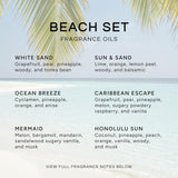 Eternal Essence Oils Beach Set of 6 Premium Fragrance Oils - Includes White Sand, Ocean Breeze, Honolulu Sun, Mermaid, Caribbean Escape, and Sun & Sand Scented Oils - 10ML Eternal Essence Oils
