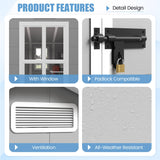 VONZOY Outdoor Storage Shed, 6x6 FT Resin Shed with Floor and Lockable Door, Window & Vents, Tool Sheds & Outdoor Storage for Bike, Garden Accessories, Tools, Waterproof (Grey & White) VONZOY