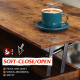 WLIVE Lift Top Coffee Table for Living Room, Coffee Table with Storage, Hidden Compartment and Metal Frame, Central Table with 4 Casters for Reception Room, Rustic Brown WLIVE