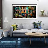 JOOZ Large Diamond Art Kits for Adults - 5D Book Diamond Painting Kits for Adults, DIY Full Drill Bookshelf Plant Diamond Art Painting, Bookshelf Gem Art Kits for Home Wall Decor 27.5x15.7 Inch JOOZ