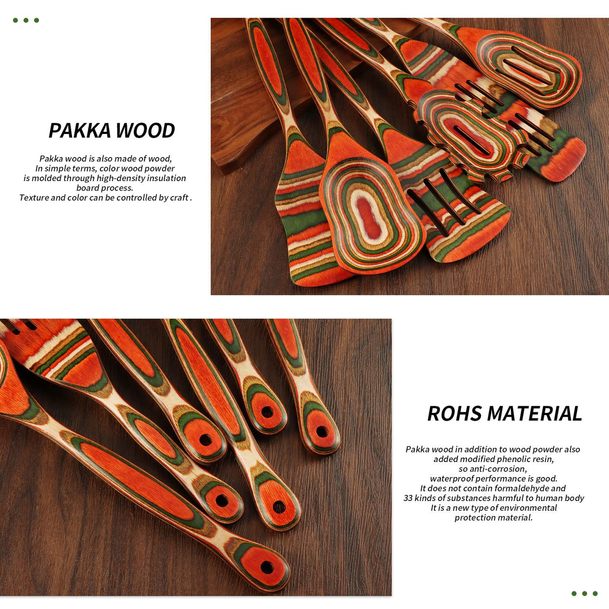 Wooden Spoons for Cooking, WOSPONFAN Kitchen Utensils Set, Pakkawood Kitchen Cooking Utensils Set, Apartment Essentials Wood Serving Spatula spoon, Salad Tongs, Home & kitchen Gift for Women wosponfan