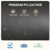 CALIVIA Manual Reclining Sofa Set, Double Recliner Loveseat and 3-Seater Sofa for Living Room, Faux Leather Upholstery with Sturdy Frame & Soft Cushions (Grey) CALIVIA