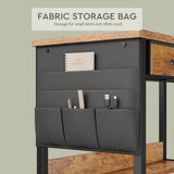 Maihail Small Desk with Drawers for Bedroom, Small Vanity Desk Without Mirror, 47.2inch, Writing Desk with Bookshelf, Computer Desk with Storage Drawers, Vanity Table no Mirror Rustic Brown Maihail