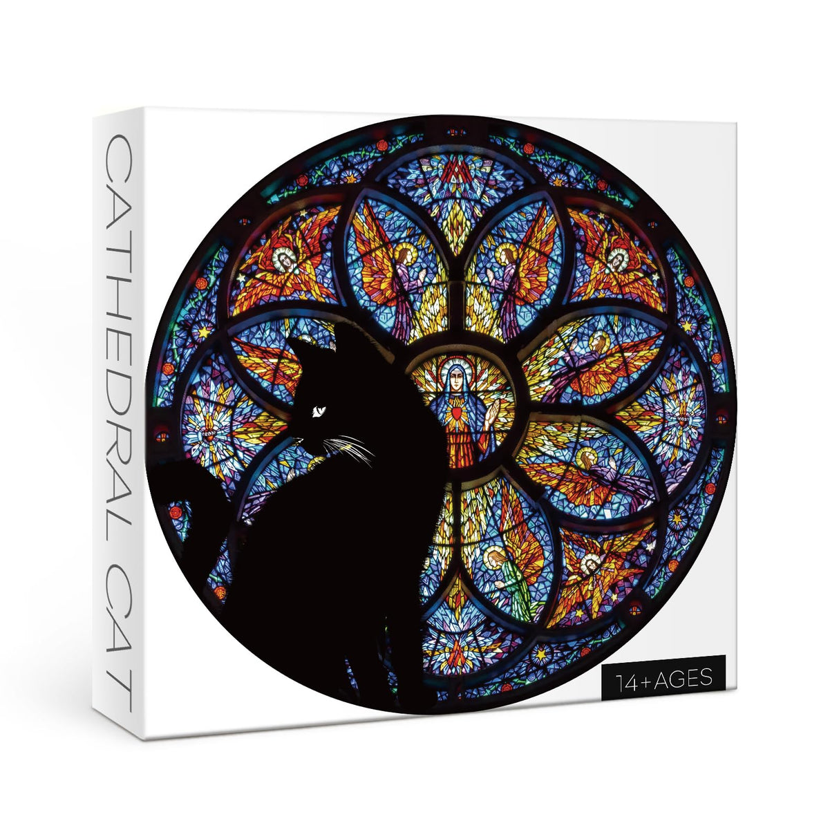 Stained Glass Cat Puzzle for Adults 1000 Piece, Colorful Religious Christian Jigsaw Puzzle, Kitty Kitten Mandala Puzzle BBOLDIN
