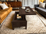 LZLUOB Lift Top Coffee Table with Hidden Compartment, Storage Coffee Table with Lift Top, Farmhouse Wood Lift Top Coffee Table for Living Room, Easy Assembly (Dark Brown) LZLUOB