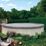 TANG 22' ft Round Pool Covers for 18 Feet Round Above Ground Tank Spa Pool Covers Winter Leaf Pool Covers Wire Rope Hemmed All Edges 4ft Overlap, Trampoline Cover (18', Light Grey) TANG