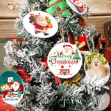 60 PCS Sublimation Ceramic Ornament Blank 3 Inch Round Two-Sided Printed White Ceramic Decoration Christmas Sublimation Ornament Blanks with Gold String for DIY Crafts Christmas Tree Decoration VZZNN