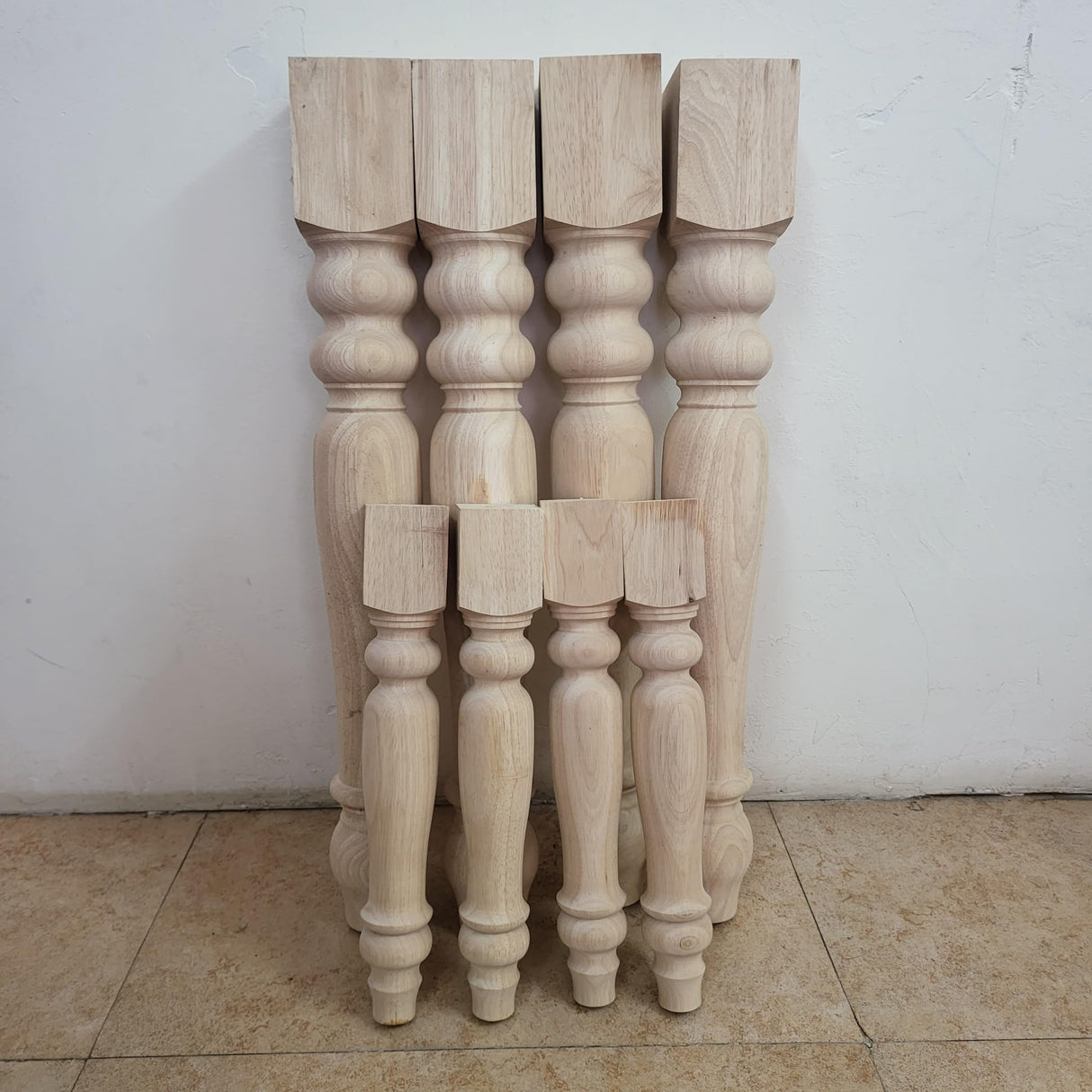 decorluxes Unfinished Farmhouse Table Legs Dining Table 3.7" X 29" Set of 4 DIY Coffee Table Rustic Turned Style Leg | Easy to Paint Any Color You Want (29 inch) decorluxes
