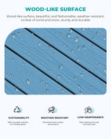 SERWALL Rectangle Outdoor Coffee Table, HDPE Patio Coffee Table, Navy SERWALL