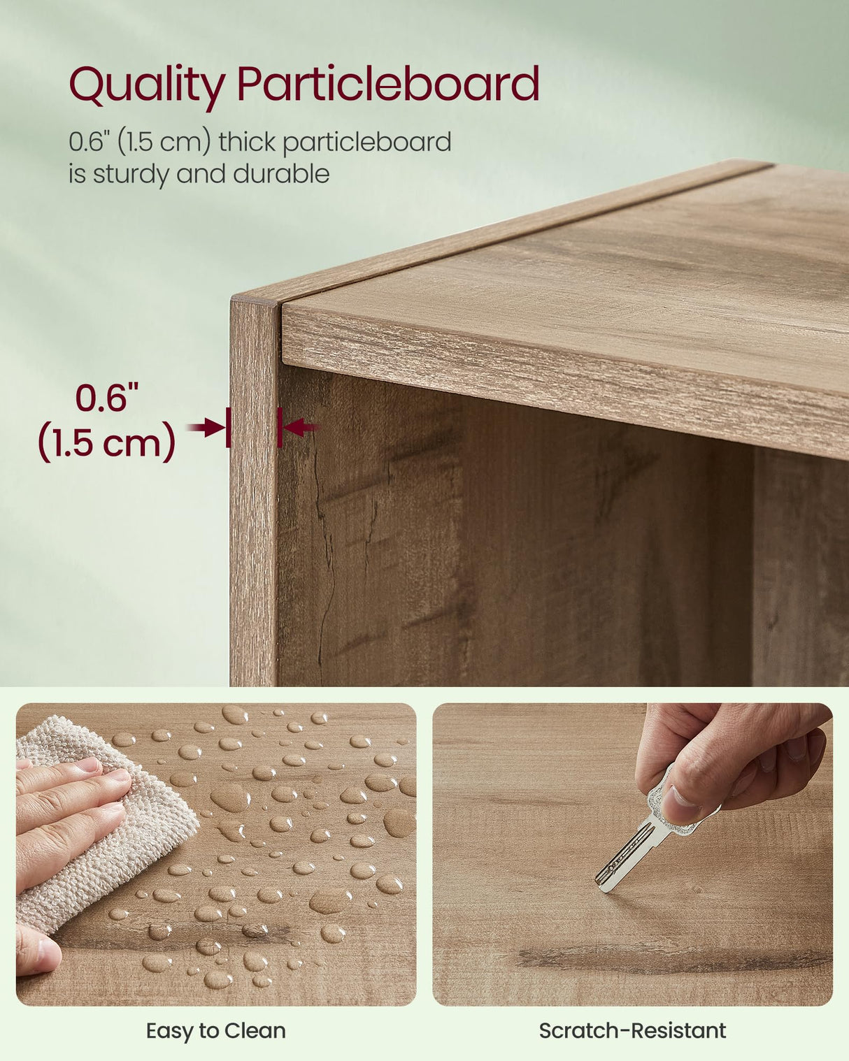 VASAGLE 5-Tier Adjustable Bookshelf in Camel Brown - 23.6 Inches Wide Floor Standing Unit VASAGLE