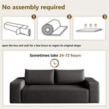 63" Boneless Loveseat Sofa - Cloud Couch with Memory Foam, Comfy Deep Seat - Corduroy Floor Sofa, No Assembly Required - Small Space Friendly for Living Room, Bedroom, Apartment, Black Sgapork