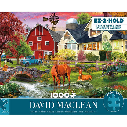 Ceaco - David Maclean - Memories On The Farm - 1000 Oversized Piece Jigsaw Puzzle