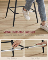 VASAGLE Bar Stools Set of 2, Bar Height Bar Stools with Back, Ergonomic Backrest, Synthetic Leather, Metal Legs, 28.7-Inch Tall Stools for Kitchen Island Home Bar, Caramel Brown ULBC888K01 VASAGLE