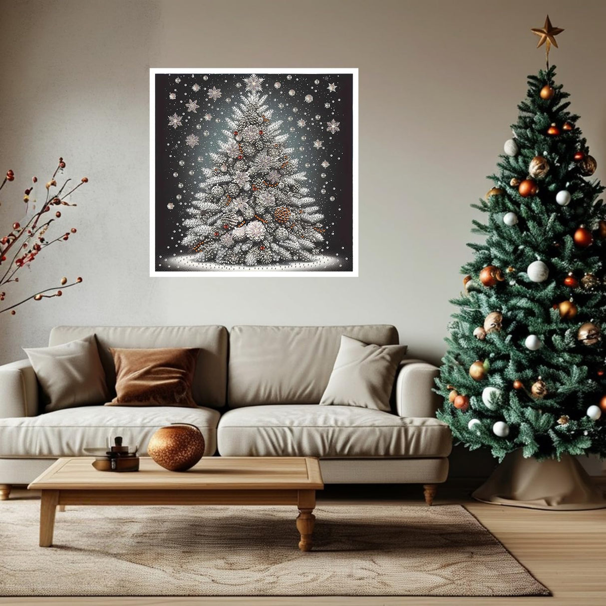 5D Christmas Diamond Art Kits for Adults, Christmas Tree Diamond Painting Kits for Beginners, DIY Special Shaped Paint by Diamonds Crystal Gem Art Painting Kit, for Home Wall Decor 11.8x11.8inch GXGLLPZBY