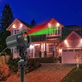 SUNFUCAN Laser Christmas Projector Lights Outdoor, Outdoor Garden Laser Lights, Landscape Lights with Red and Green Stars, IP65 Waterproof,Cold Resistant. Suitable for Holiday, Party, Garden Decorati SUNFUCAN