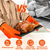 Heat-Resistant BBQ Gloves – Non-Slip Silicone Grip, Waterproof, Perfect for Grilling, Baking, & Smoking – High Heat Protection up to 500°F HASHIMARK