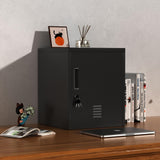 JINGUR Metal Storage Locker Cabinet with Locking Door and Adjustable Shelf for Home Office Classroom Workshop Organization (Black) JINGUR