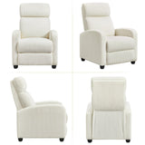 Yaheetech Corduroy Recliner Chair Single Sofa Home Theater Seating Adjustable Modern Reclining Chair for Living Room Bedroom Home Theater Beige Yaheetech