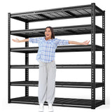 REIBII 48" W Garage Shelving 3600LBS Heavy Duty Storage Shelves, Adjustable 6 Tier Metal Shelves for Storage Rack Industrial Shelving, Garage Storage Shelf Unit, 48" W x 24" D x 78" H REIBII