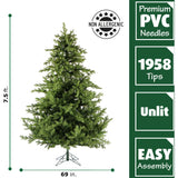 Fraser Hill Farm 7.5-Ft. Foxtail Pine Artificial Christmas Tree with Stand and No Lights, Unlit Foldable Fake Christmas Tree with Realistic Foliage for Home Decoration Fraser Hill Farm