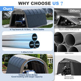 WELYAS Carport 12x20 ft Heavy Duty w/Translucent Roof, All-Season Waterproof UV Protected Outdoor Car Ports w/Reinforced Metal Frame Ventilated Doors,Portable Garage Car Shelter for Boat Truck Yacht WELYAS