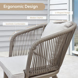 PURPLE LEAF 11 Pieces Patio Dining Set Wicker Outdoor Furniture Rectangular Table and Chairs Set for Garden Deck Aluminum Frame Backyard Kitchen Set, Cushions and Pillows Included Champagne PURPLE LEAF