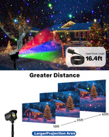 Yivsen Laser Christmas Projector Lights Outdoor, Christmas Halloween Decorations Stars Light Show, Efficient Heat Dissipation, Waterproof, Holiday Projector Decorations for House/Garden/Party/Wedding Yivsen