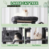 Gitelsnour Cat Tree for Large Cats, 78.7"(200cm) Tall Cat Tower for Indoor Cats Multiple Cats with Large Top Perch, Cat Condo, Cat Hammcok, Cat Scratching Post, Dark Gray GCT031G Gitelsnour