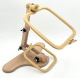 Nurge Adjustable Embroidery Table Stand and Embroidery Hoop Small-Medium , Cross Stitch Hoop Stand, Embroidery Hoop Holder. Hand Polished Natural Wood (Stand + No:2-3) Nurge