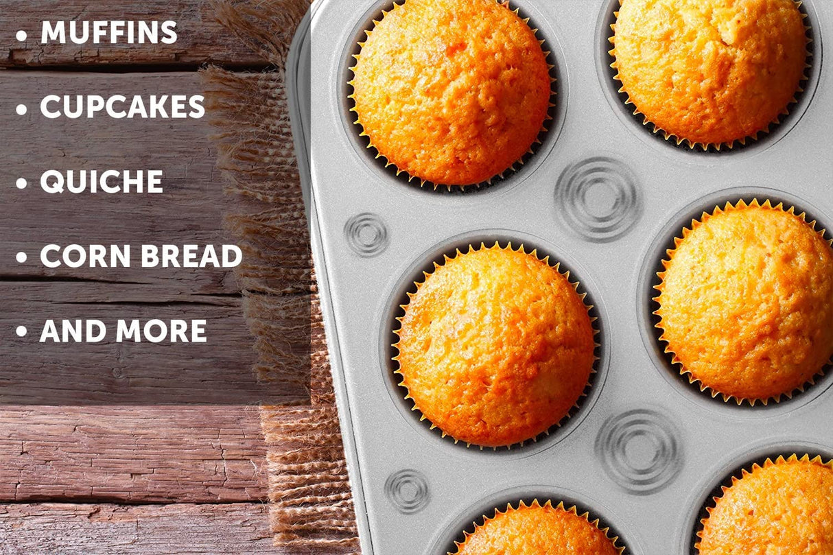 DecorRack Non-Stick Muffin Pan, 6-Cup, Bakeware for Baking Cupcakes (Pack of 1) DecorRack