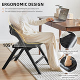 Asnefeli Wood Folding Chairs Set of 2, Stackable Wooden Foldable Chair with Padded Seats, Folding Extra Chair with Cushion for Guests Kitchen Office Wedding Party Picnic Chair (Walnut Green) Asnefeli