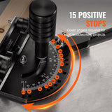 VEVOR Precision Miter Gauge, Standard Slot 3/4'' x 3/8'', Aluminum Alloy Table Saw Miter Gauge with 15 Angle Stops Adjustable Spring Loaded Plunger and Removable Disc, for Woodworking Tool Table Saw VEVOR