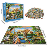 1000 Pieces Puzzles for Adults, Animal World Jigsaw Puzzle Challenging Night Game, Interlock Perfectly No Dust, for House Decoration, Birthday Party Holiday Toy for Kids Boys and Girls TangMosaic