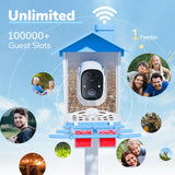Twesync Bird Feeder with Camera, 2K HD Bird Video Capture, 5000mAh Battery with Solar Panel, Instant Arrival Alerts, Live View, AI Bird Species Identification, Perfect for Bird Lovers Twesync