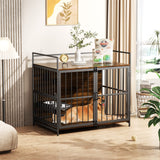 ROOMTEC Dog Crate Furniture-Style Cages for Large Dogs Indoor Heavy Duty Super Sturdy Dog Kennels with 2 Stainless Steel Bowls (48Inch = Int.dims: 46" W x 29" D x 35.5" H) ROOMTEC