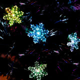 Juegoal 7 ft Pre-Lit Optical Fiber Christmas Artificial Tree, with LED RGB Color Changing Led Lights, Snowflakes and Top Star, Festive Party Holiday Fake Multicolor Xmas Tree with Sturdy Metal Legs Juegoal