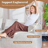 110" Modular Sectional Sofa for Living Room,4 Seater Cloud Couch with 4 Pillows - Boneless Curved Sofa Couch, No Assembly Required,1 Beige Luxanimarion