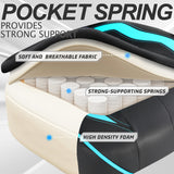 Vonesse Gaming Chair for Adults Gaming Chairs with Footrest Reclining Computer Gaming Chair for Heavy People Gamer Chair Big and Tall Ergonomic Game Chair Racing Chair with Lumbar Pillow(Teal/Cyan) Vonesse