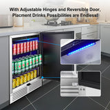 BODEGA 24 Inch Outdoor Fridge For Patio Weatherproof, Stainless Steel Commercial Back Bar Cooler Under Counter & Freestanding, Commercial Beverage Refrigerator Hold 164 Cans For Home & Commercial Use. BODEGA