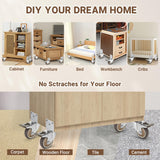 W B D WEIBIDA 3 Inch Side Mount Casters Wheels, L-Shaped Rubber Casters Set of 4, 360 Degree Ball Bearing Swivel Casters, Heavy Duty Casters Wheels for Workbench, Baby Beds, Cabinets, Tables W B D WEIBIDA