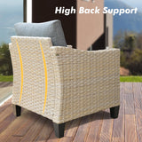 ovios 8-Piece Wicker Patio Furniture Set with Ottoman, Conversation Set with Water Resistant Thick Cushions, Outdoor Sectional Sofa for Outside Patio Balcony (Grey) ovios