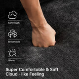 MAXMXX 117”L Shaped Modern Sofa Modular Sectional Cloud Couch with Ottoman,Oversized Boneless Sofa,3+1 Seater Chenille Deep-Seat Sofa with 3 Pillows,Suitable for Living Room or Bedroom (Black) MAXMXX