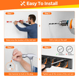 PLUSINNO V9 Vertical Fishing Rod Holders, Wall Mounted Fishing Pole Holders, Fishing Rod Rack Holds Up to 9 Rods or Combos, Fishing Rod Holders for Garage, Fits Most Rods of Diameter 3-19mm PLUSINNO