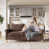 Vesgantti 65" Brown Loveseat – Mid-Century Modern 2-Seater Sofa, Tool-Free Assembly, Compact & Comfy Vesgantti