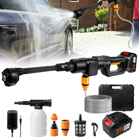 Upgrade 900PSI Cordless High Pressure Washer Gun, 15000mAh Battery Powered Pressure Washer with 6-in-1 Adjustable Nozzle, Portable Handheld Power Washer for Car, Home Cleaning & Garden Watering KlrSwp