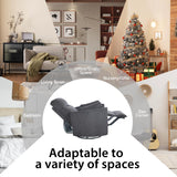 GNMLP2020 Power Swivel Glider Rocking Recliner Nursery Chair, Corduroy Rocker Recliner with USB, 2 Pillows, Barrel Armchair Single Sofa for Living Room Bedroom, Dark Grey GNMLP2020