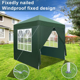 Outvita 6.5x6.5ft Pop Up Canopy Tent, Outdoor Instant Shelter Folding Canopy with 4 Side Walls and Carry Bag for Commercial Events, Party, Backyard BBQ, Camping Green Outvita