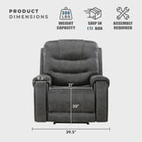 Lexicon Manual Recliner Chair, Home Theater Seating Recliner Armchair, Polished Microfiber Wall Hugger Manual Reclining Sofa Chair for Living Room/Office/Apartment, Dark Gray Lexicon