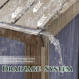 EROMMY 10' x 14' Sunroom, Wall Mounted Gazebo with Galvanized Steel Roof & Aluminum Frame, 3-Sided Sliding Doors, Lean to Gazebo with 6mm Thickened UV-Resistant PC Screen for Patio, Garden, Backyard EROMMY