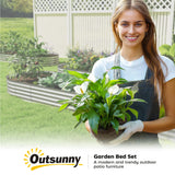 Outsunny 2PCS Galvanized Raised Garden Bed, 7' x 3' x 1' Raised Beds for Gardening with Plant Support Stakes, Rubber Strap Edging and Gloves, Metal Planter Box for Vegetables, Flowers, Silver Outsunny